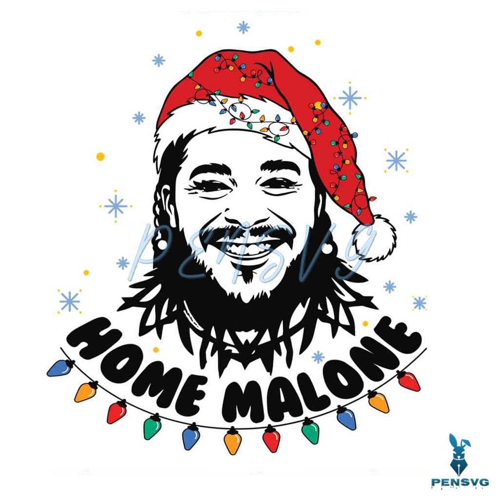 Funny Christmas Home Malone SVG