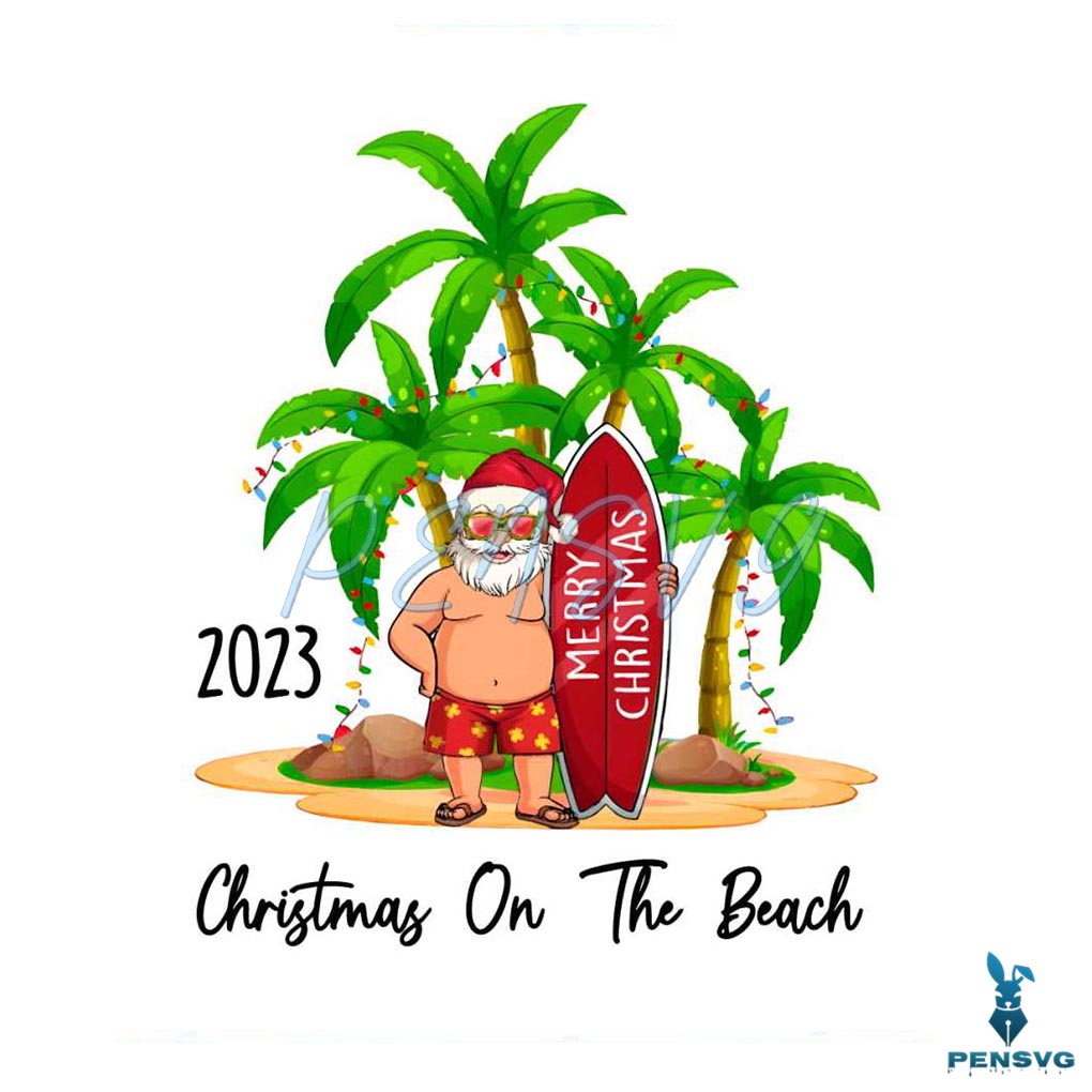 Funny Christmas On The Beach 2023 PNG Download File