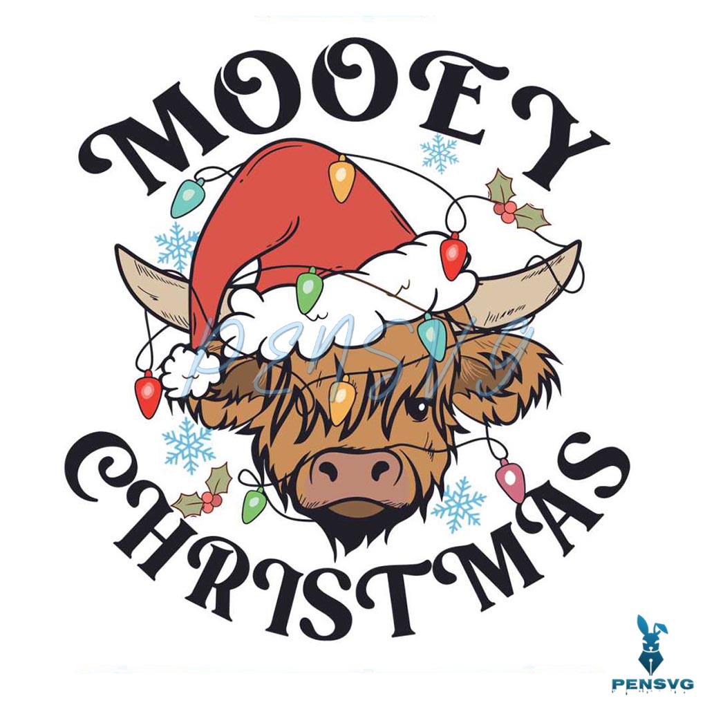 Funny Cow Mooey Christmas SVG Cutting Digital File