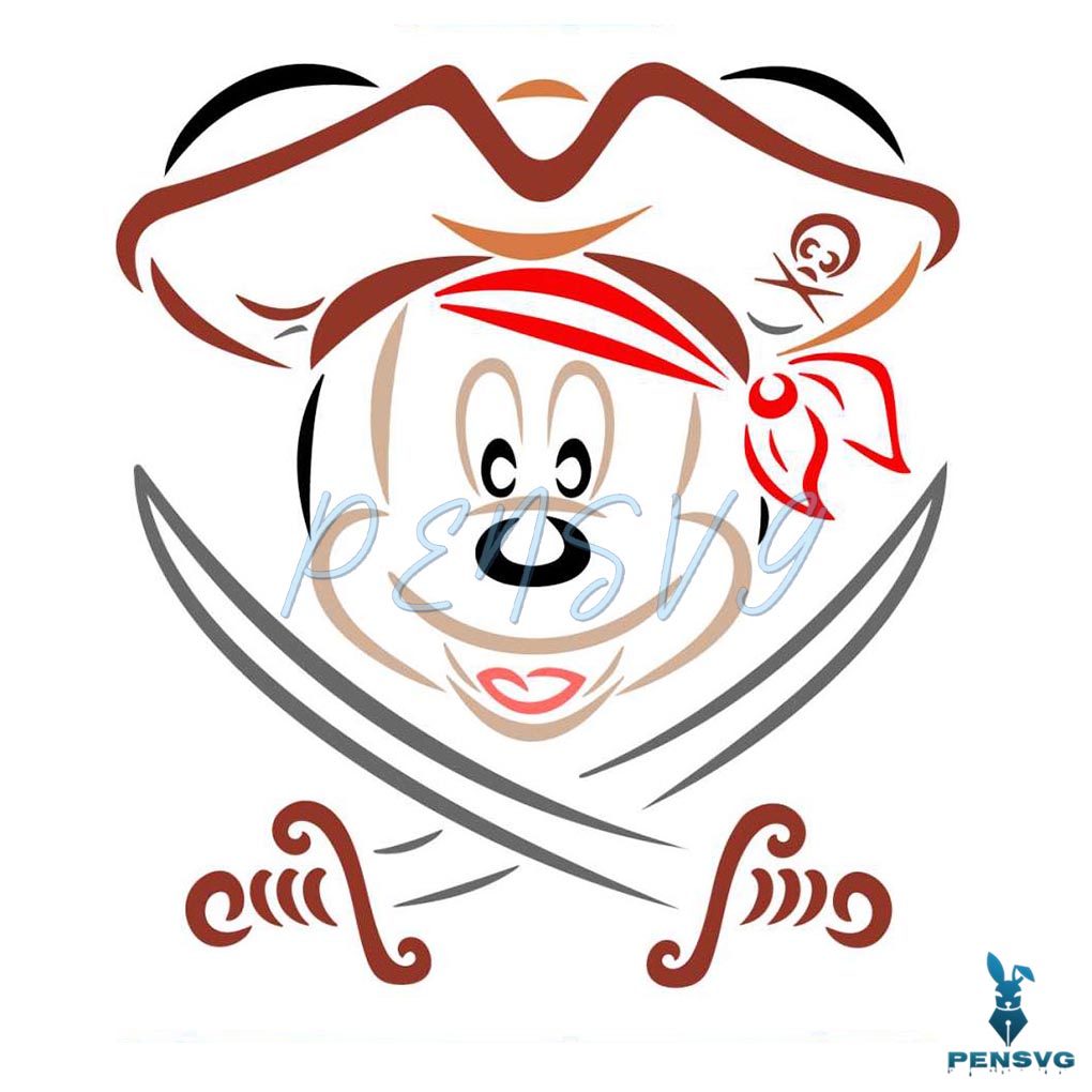 Funny Disney Mickey Mouse Pirate SVG