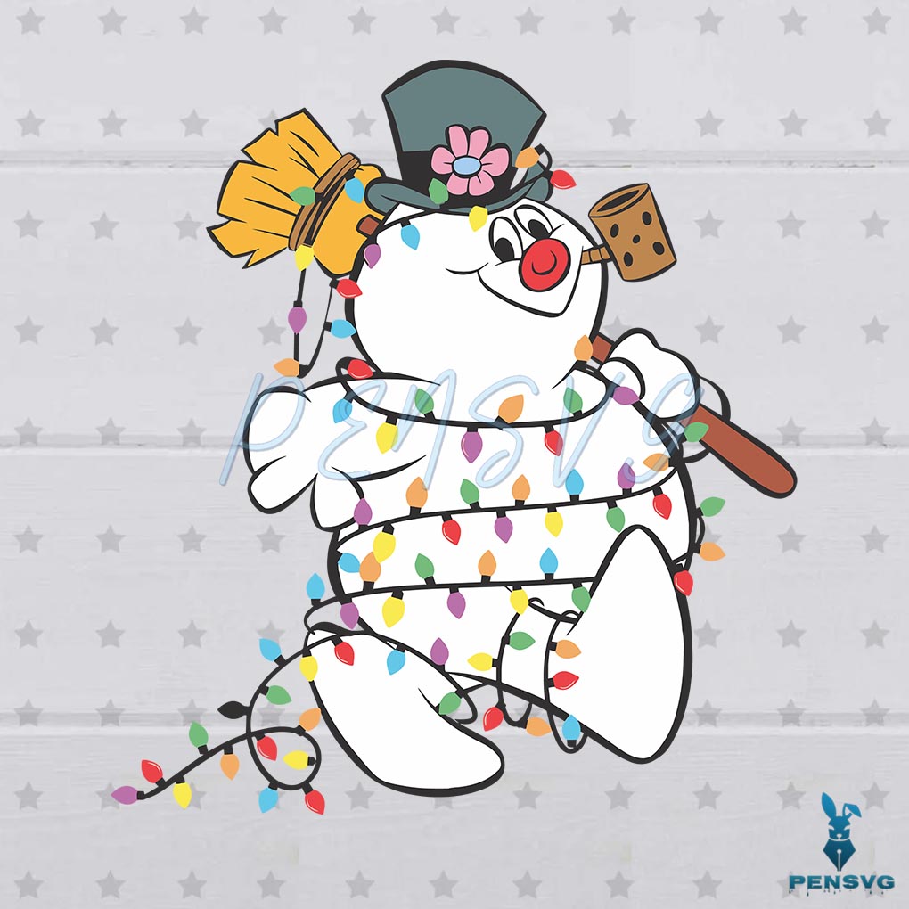 Funny Frosty The Snowman Christmas Lights SVG