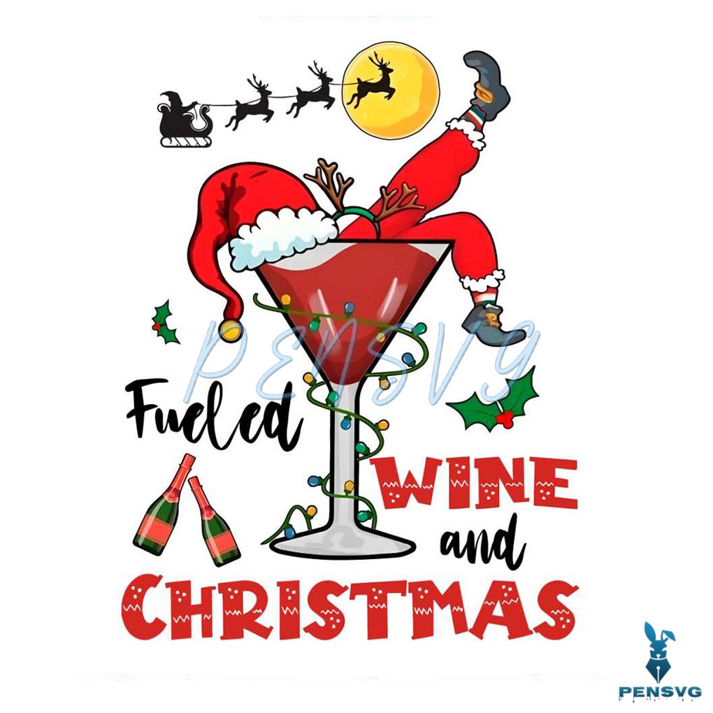 Funny Fueled Wine and Christmas PNG