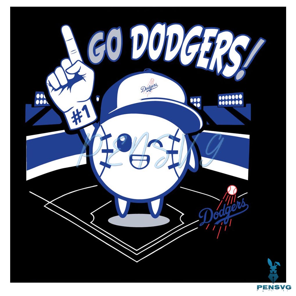 Funny Go Dodgers MLB Baseball SVG