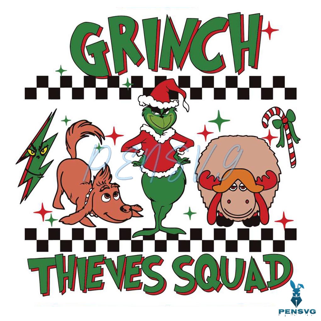 Funny Grinch Thieves Squad SVG