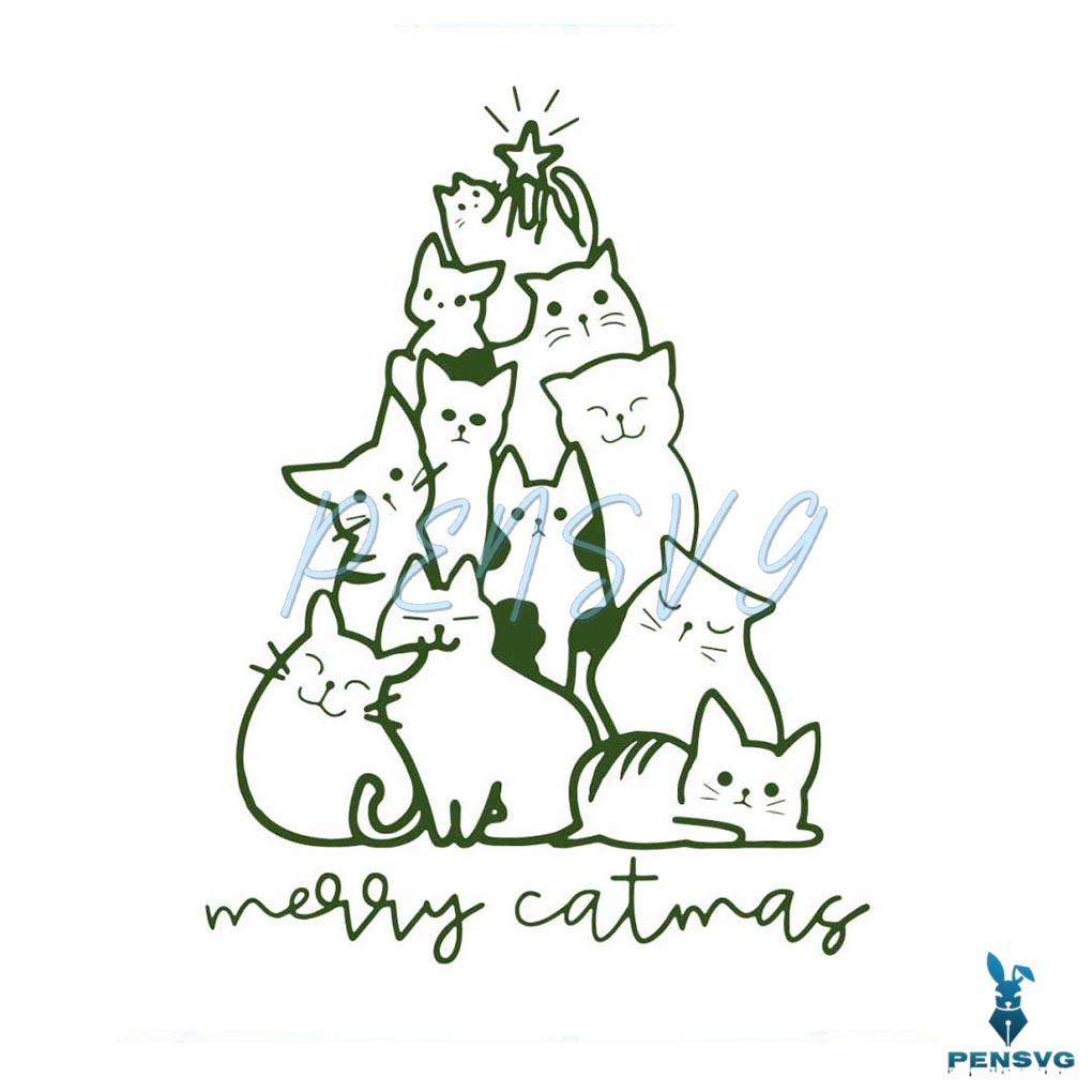 Funny Merry Catmas Cat Christmas SVG Cricut Files