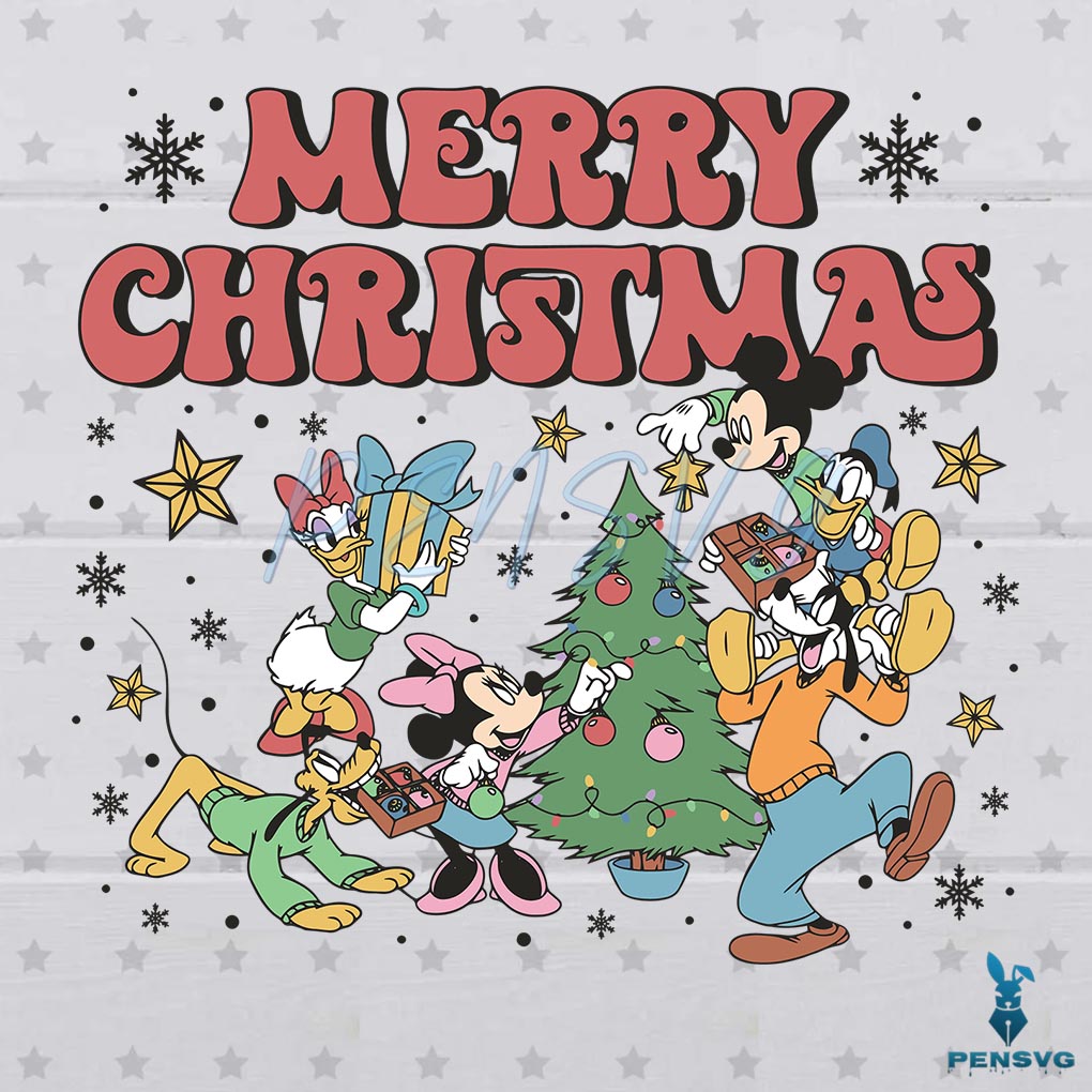 Funny Merry Christmas Disney Mickey And Friend SVG
