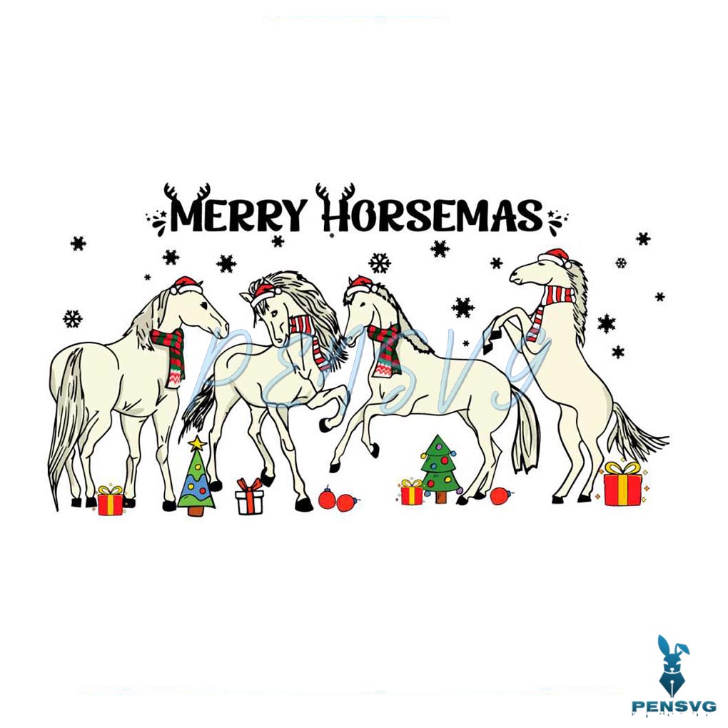 Funny Merry Horsemas Christmas Vibe SVG