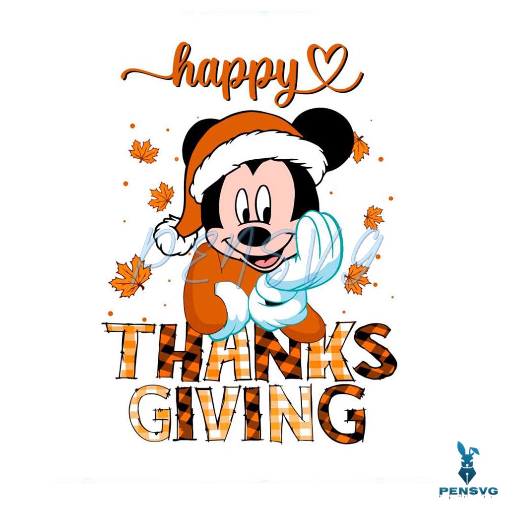 Funny Mickey Happy Thanksgiving SVG For Cricut Files
