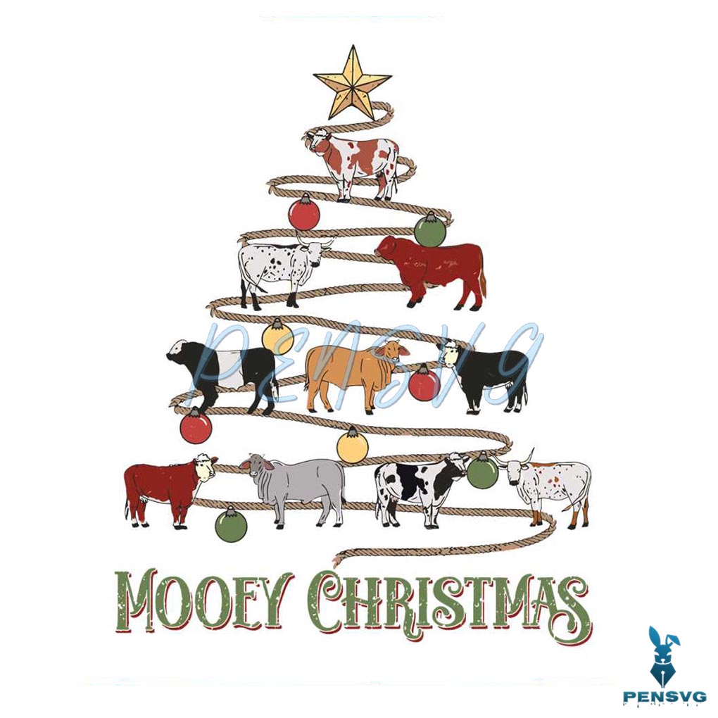 Funny Mooey Christmas Cow SVG Cutting Digital File