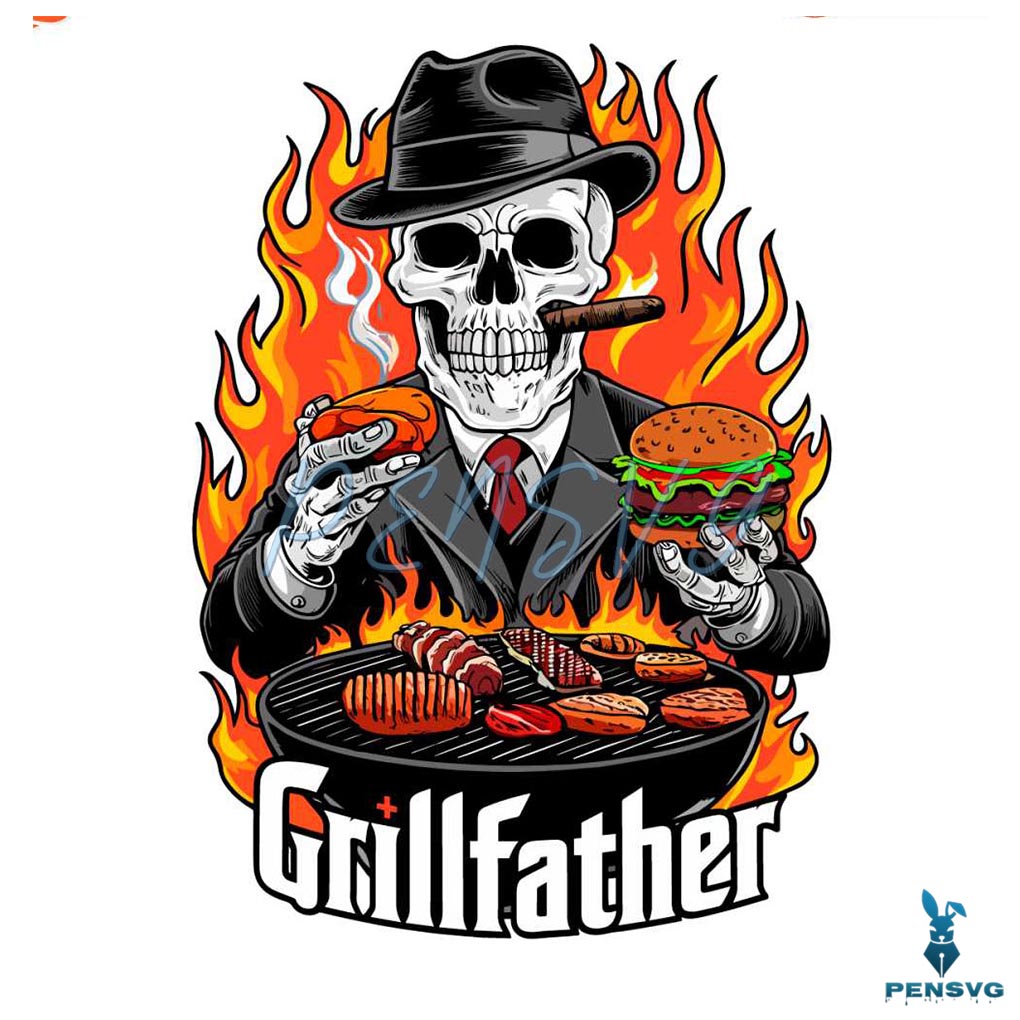 Funny Skeleton Grill Father Dad Joke Grillfather Fathers Day PNG