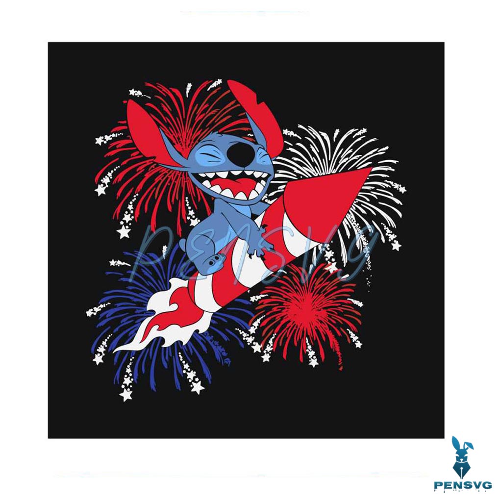 Funny Stitch 4th Of July Firecracker SVG