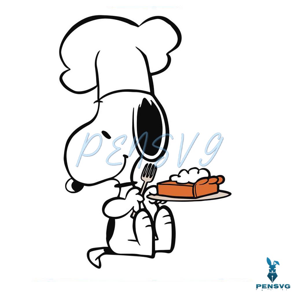 Funny Thanksgiving Dinner Peanuts Snoopy SVG Design File