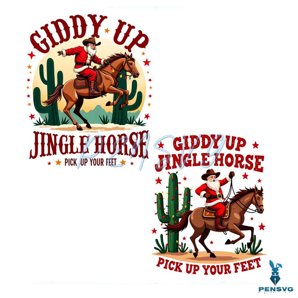 Giddy Up Jingle Horse Pick Up Your Feet Funny Western Christmas Png