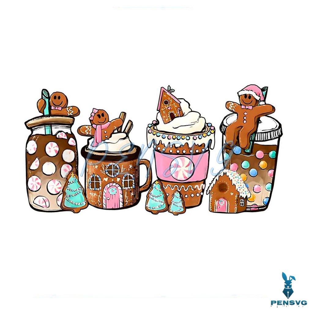 Gingerbread Christmas Coffee PNG