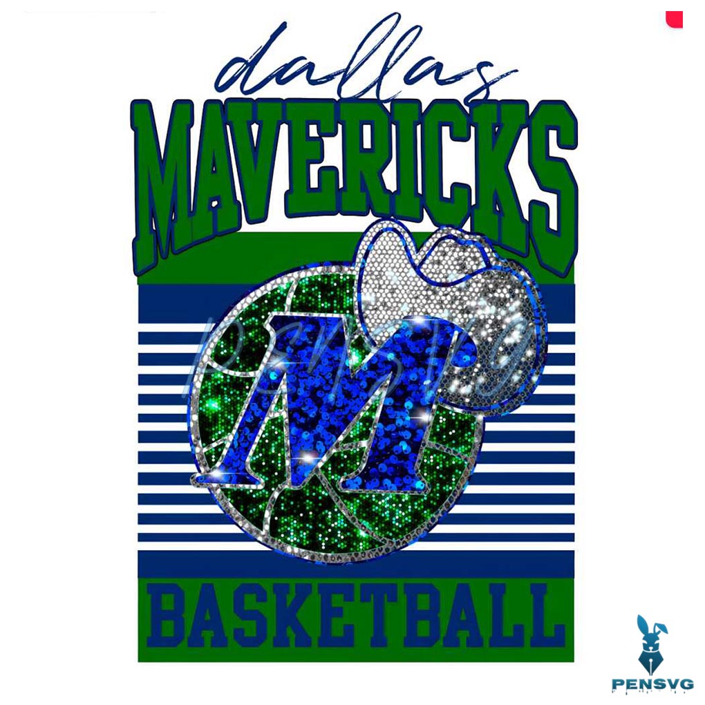 Glitter Dallas Mavericks Basketball PNG