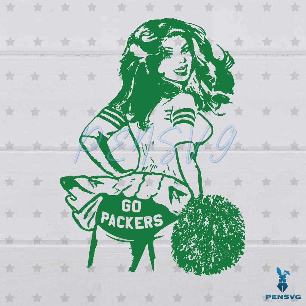 Go Packers Football SVG Digital File, Packers Cheerleader Svg