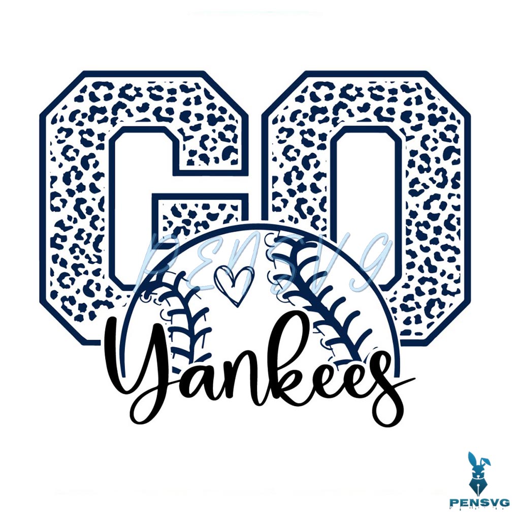 Go Yankees Baseball Team Leopard SVG