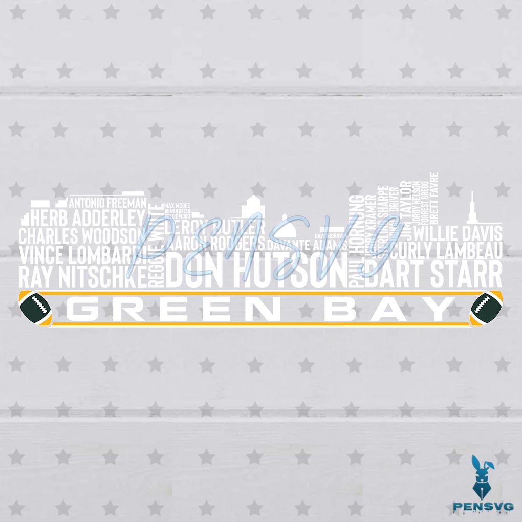 Green Bay Football City Skyline Svg Digital File, Green Bay City Svg