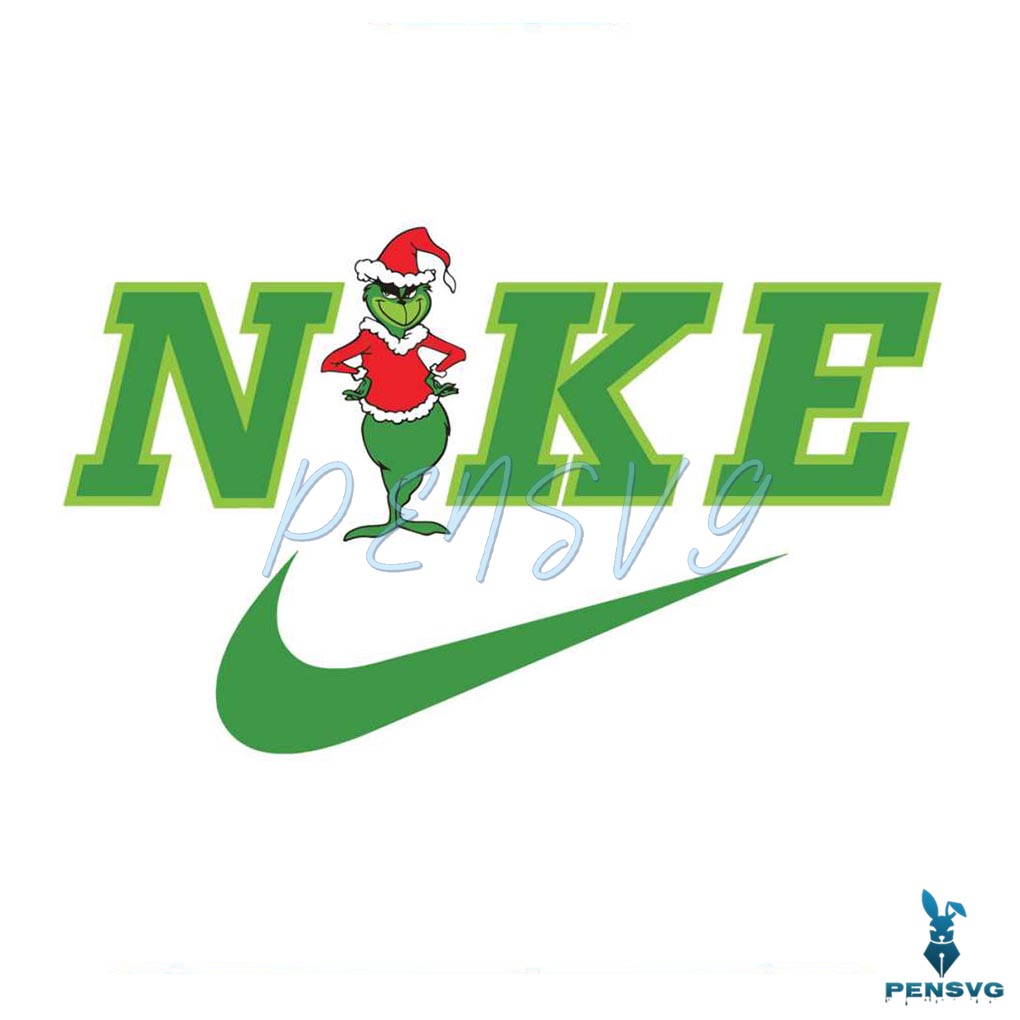 Green Nike Logo Grinch Christmas SVG