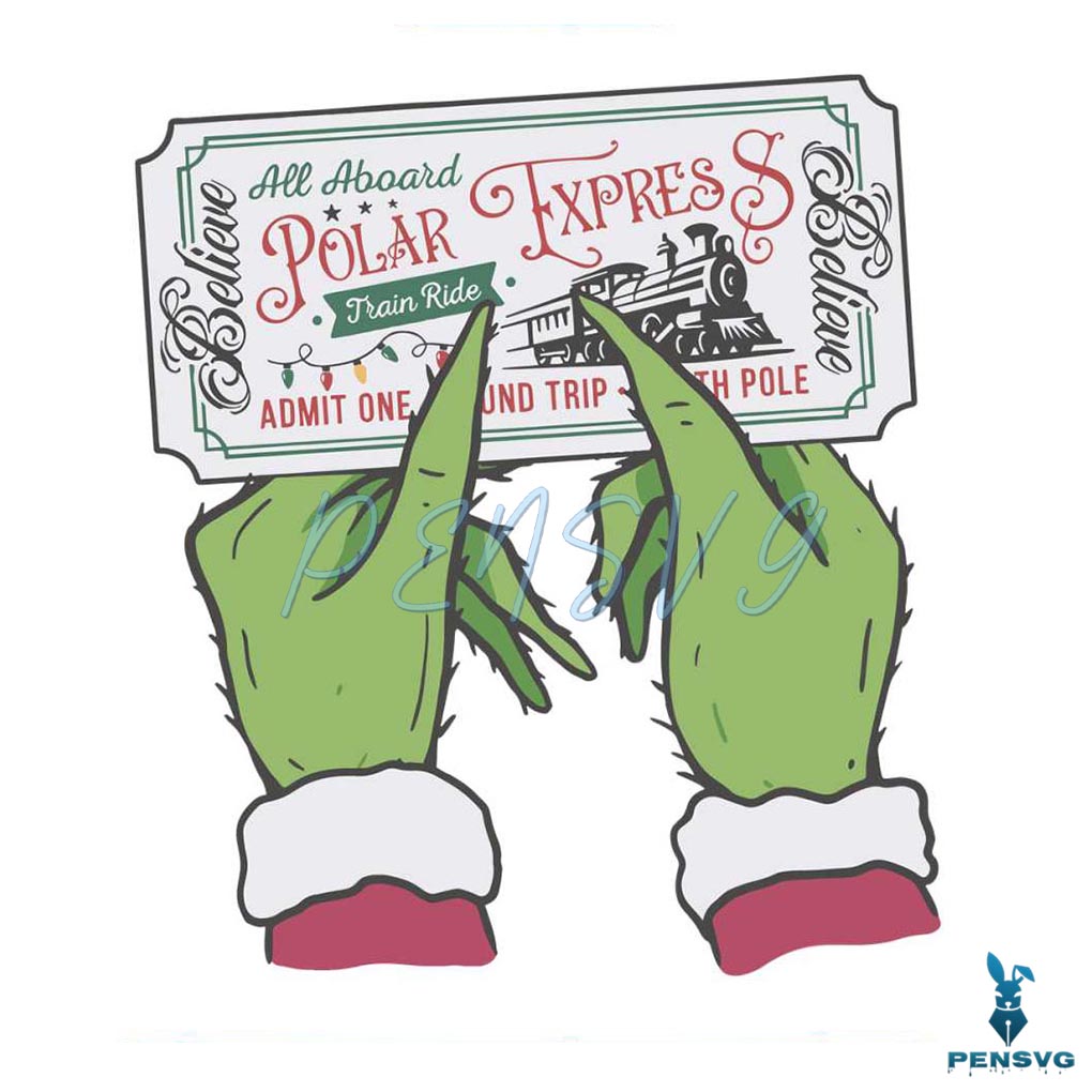 Grinch All Aboard Polar Express SVG