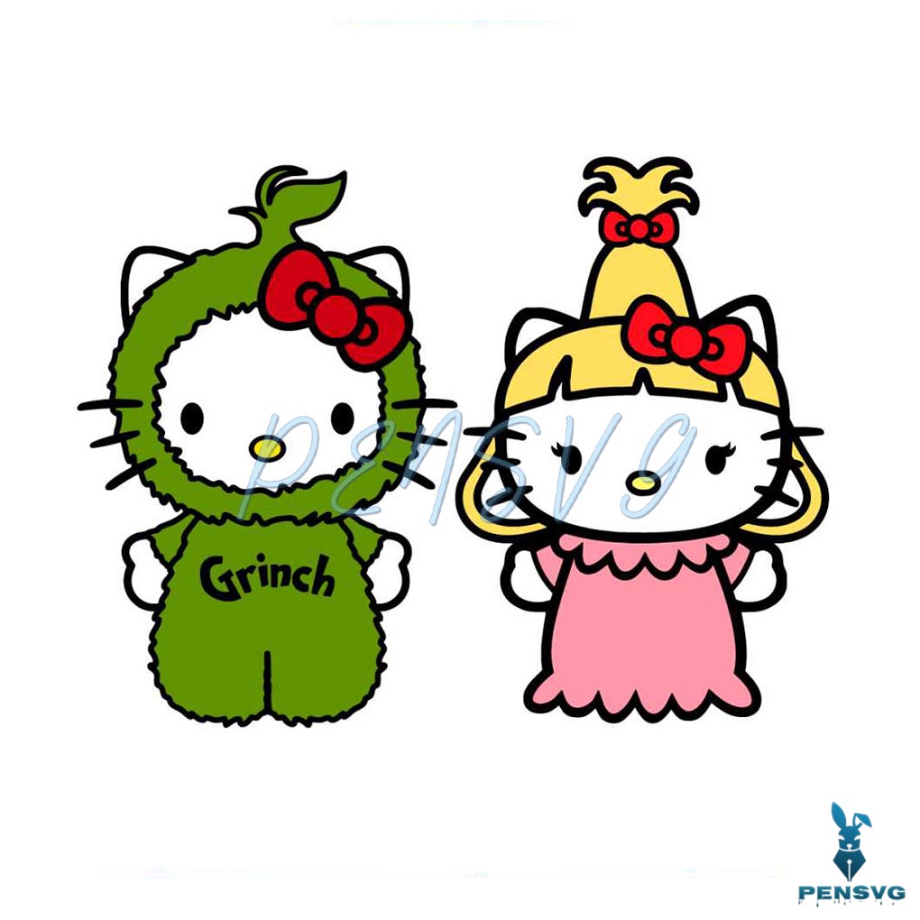 Grinch CindyLou Christmas Hello Kitty SVG