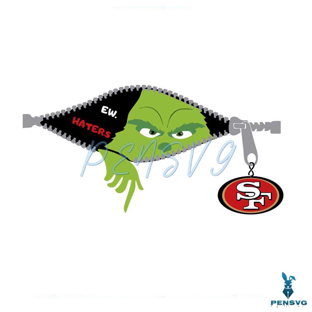 Grinch Ew Haters SF 49ers Logo SVG