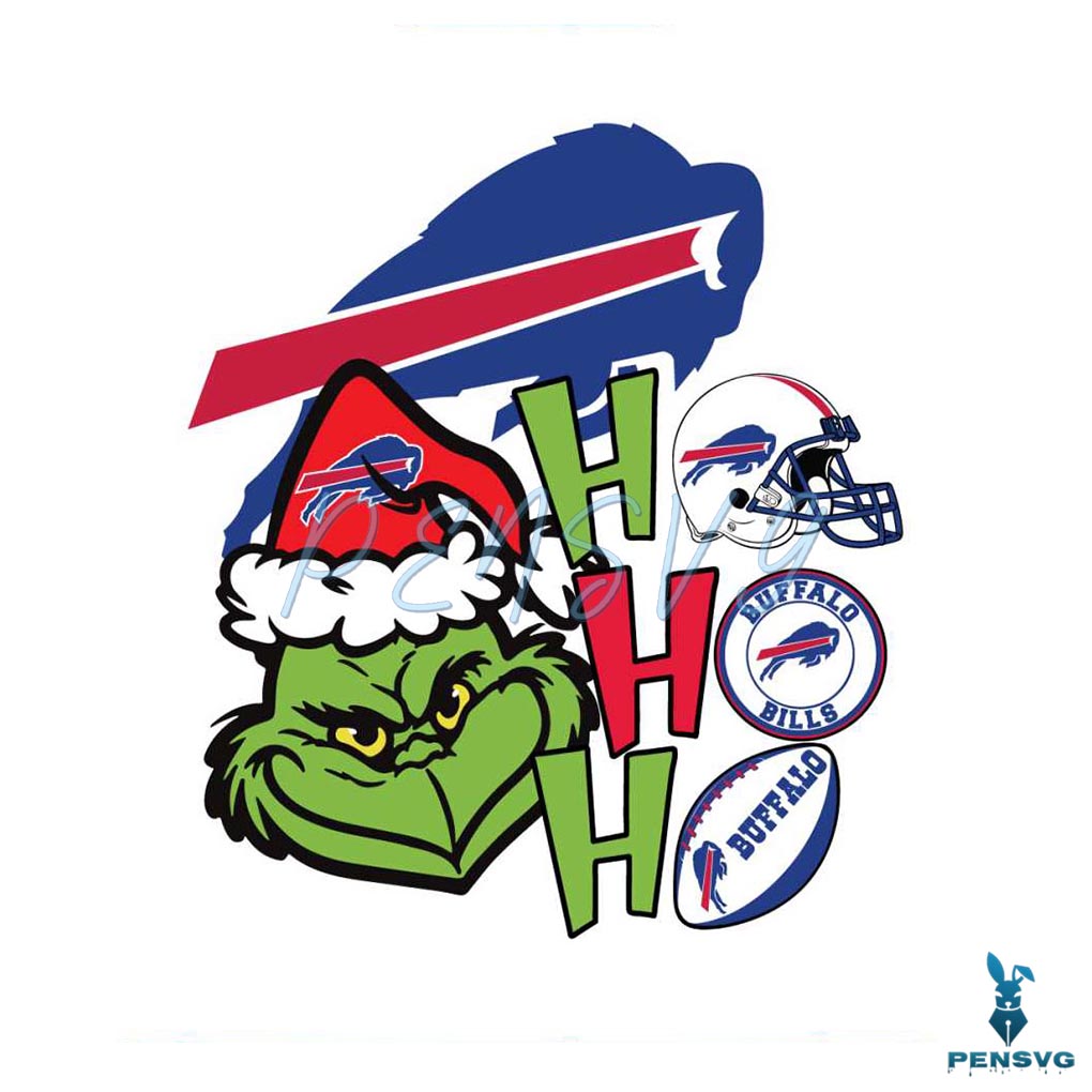 Grinch Ho Ho Ho Buffalo Bills SVG