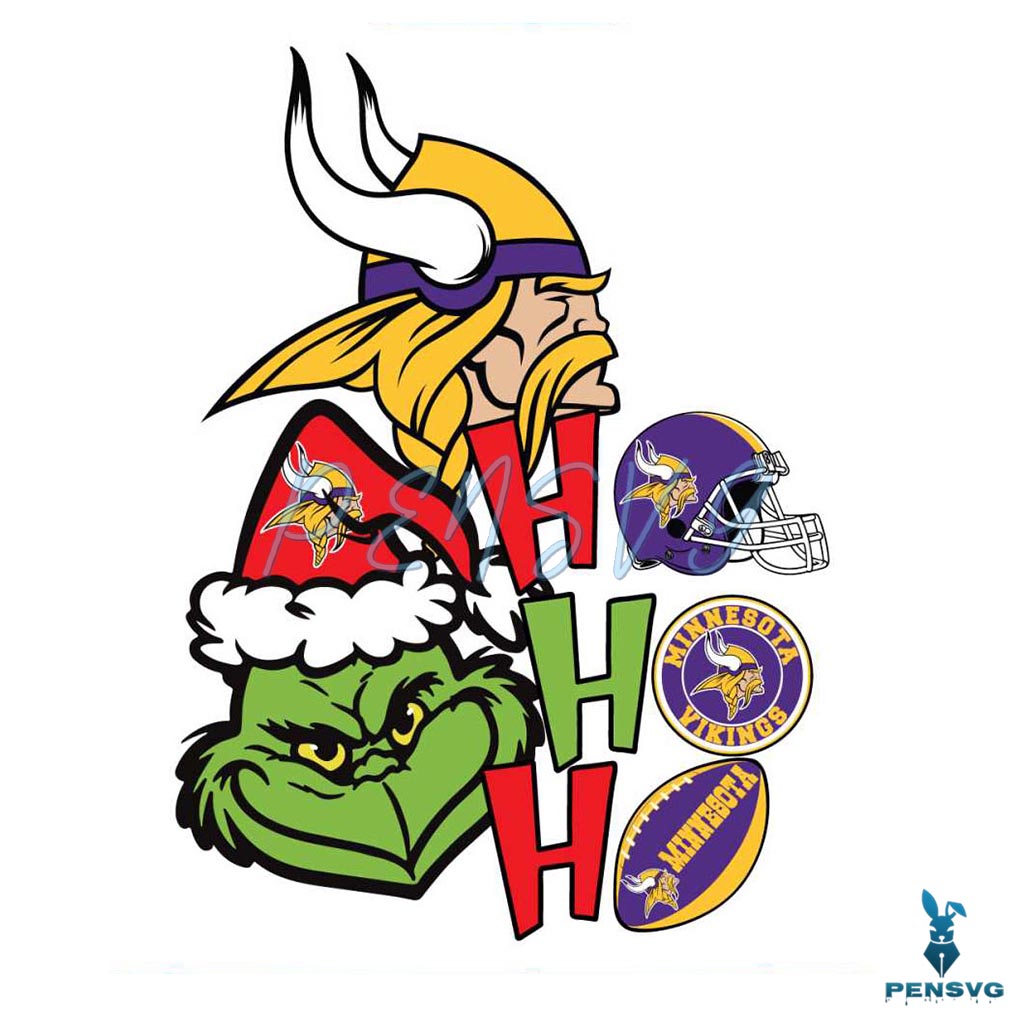 Grinch Ho Ho Ho Minnesota Vikings SVG