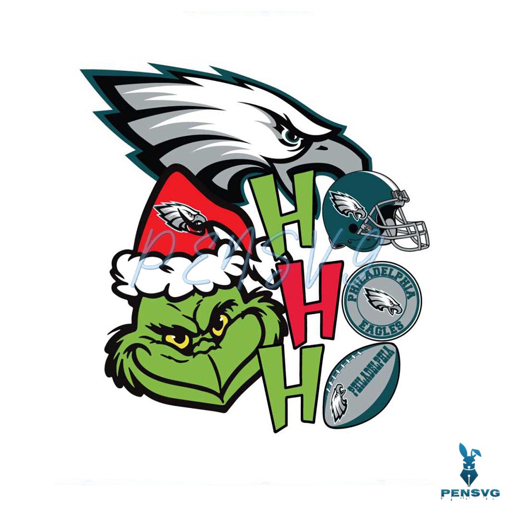 Grinch Ho Ho Ho Philadelphia Eagles SVG