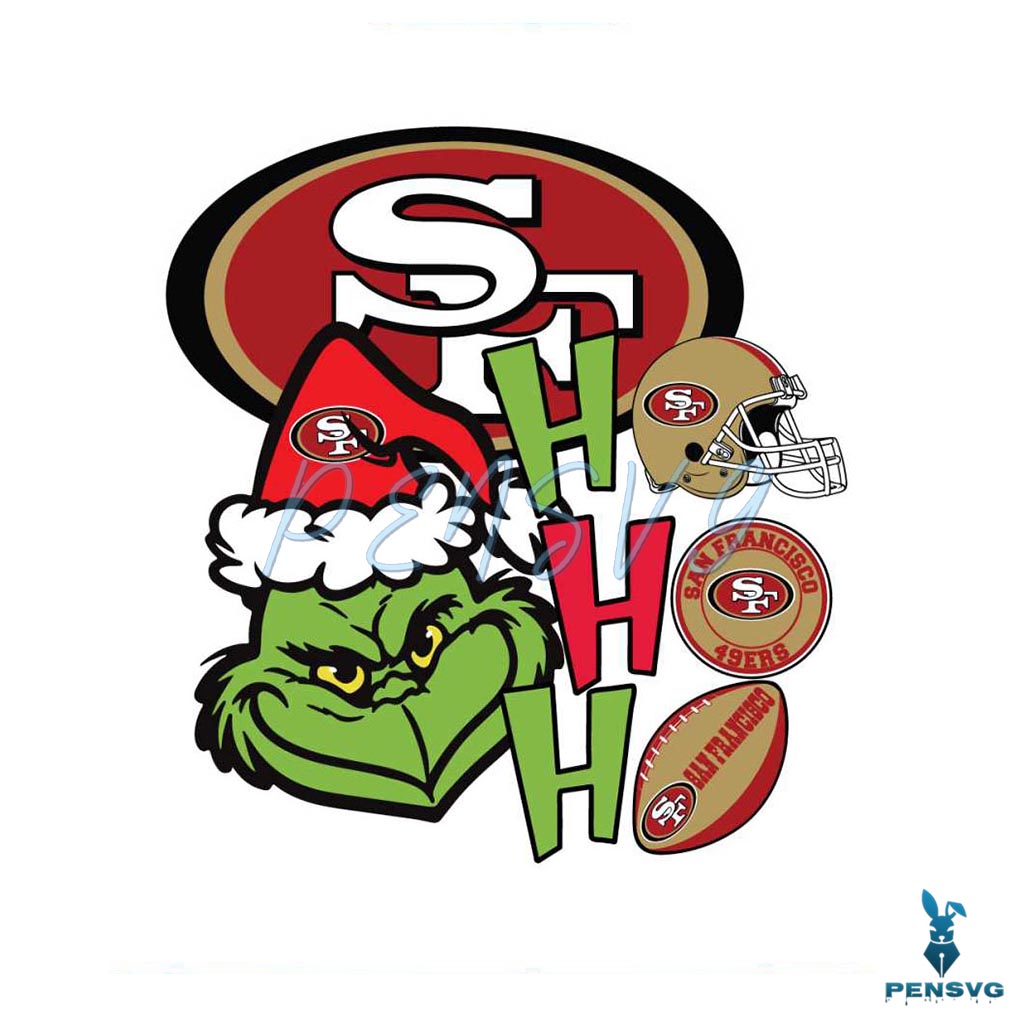 Grinch Ho Ho Ho San Francisco 49ers SVG