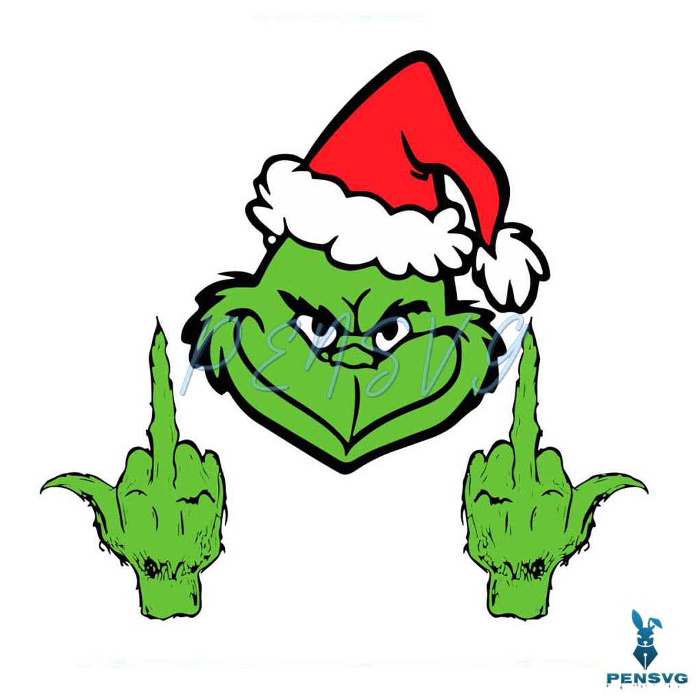 Grinch Middle Finger Funny Grinch Face SVG For Cricut Files