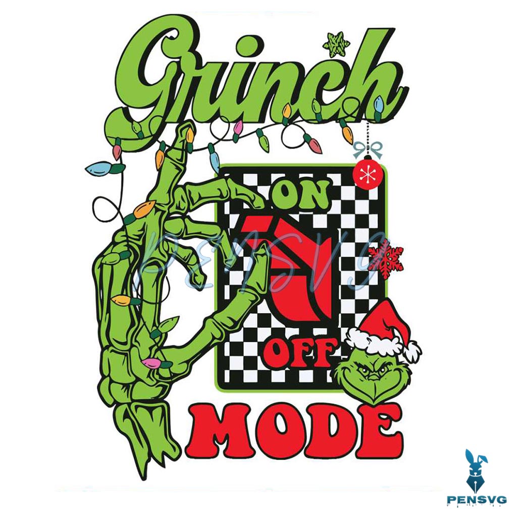 Grinch Mode On Retro Christmas Season SVG File For Cricut