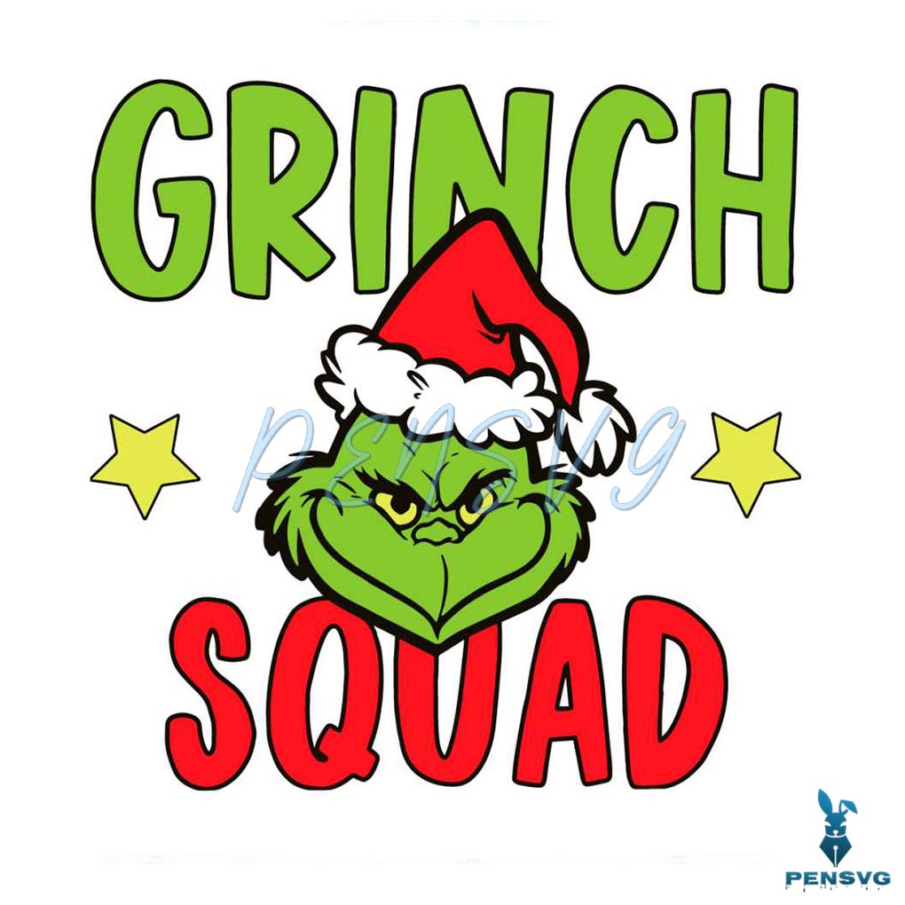Grinch Squad Santa Hat SVG