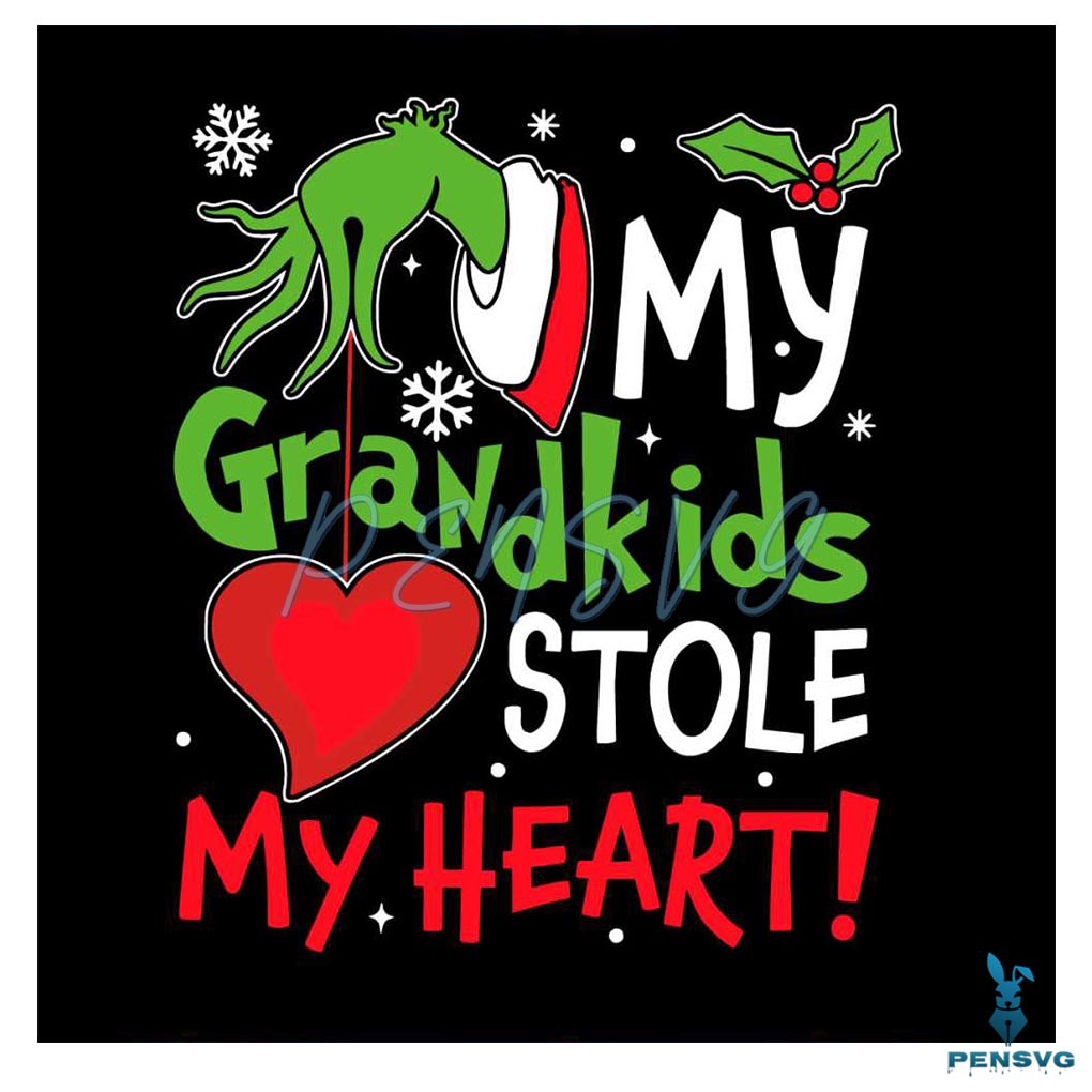 Grinchmas My Grandkids Stole My Heart SVG Download