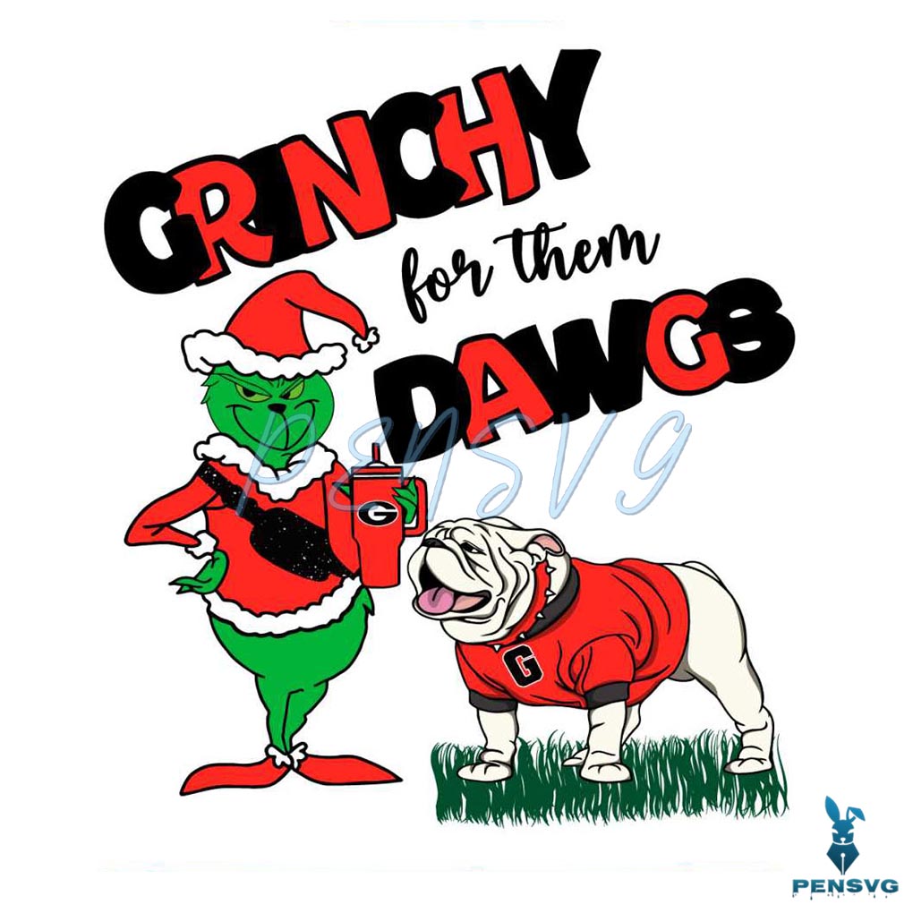 Grinchy For Them Dawgs Georgia Bulldogs Football Svg