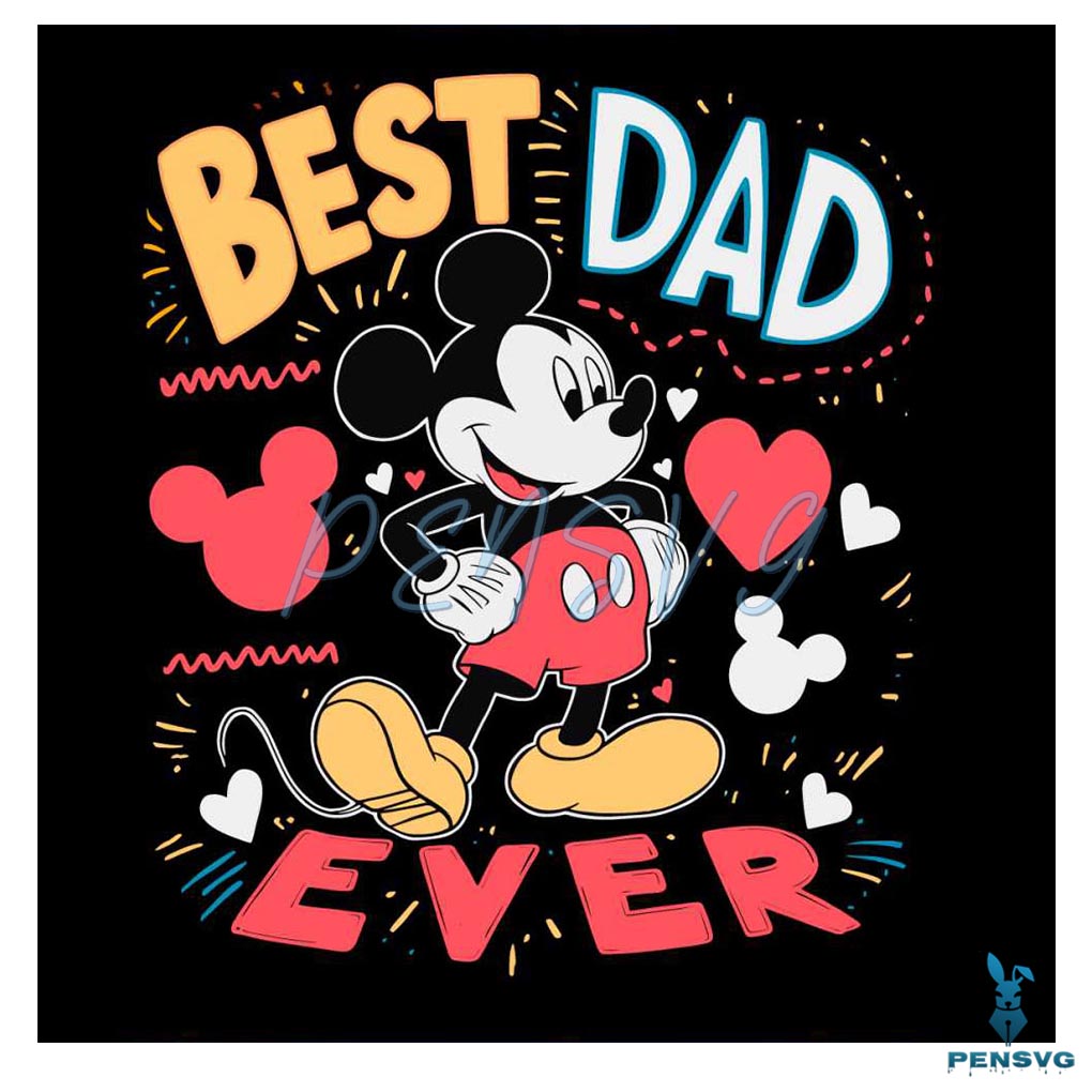 Groovy Best Dad Ever Disney Fathers Day SVG