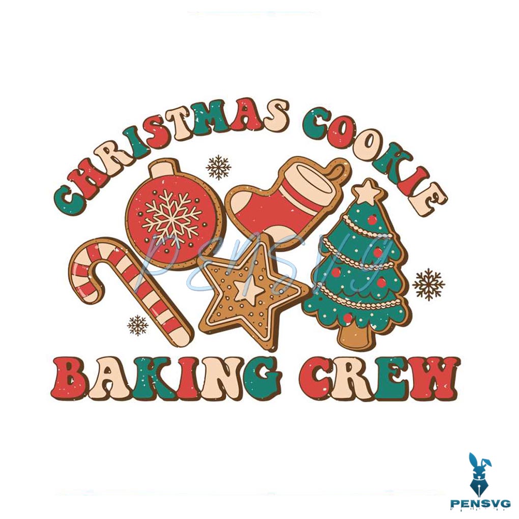 Groovy Christmas Cookie Baking Crew SVG Digital Cricut File