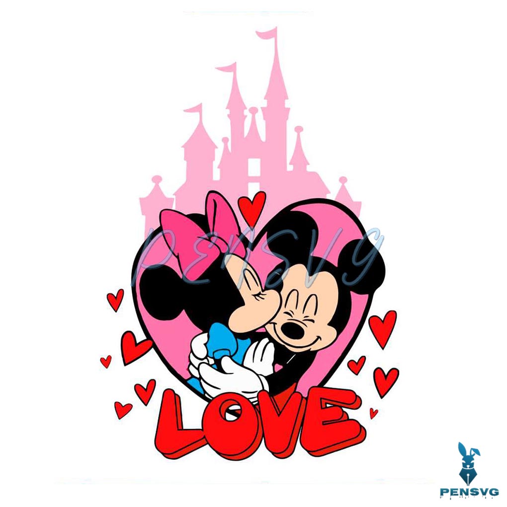 Groovy Mickey Minnie Kiss Love SVG