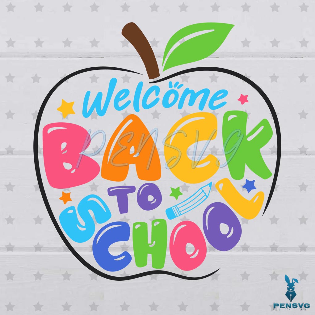 Groovy Welcome Back To School Teacher Apple SVG