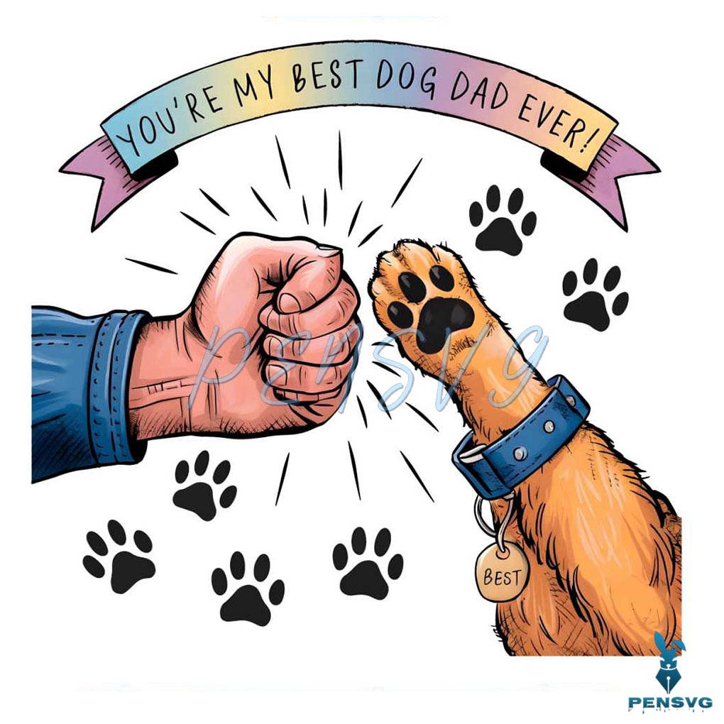 Groovy You Are My Best Dog Dad Ever PNG