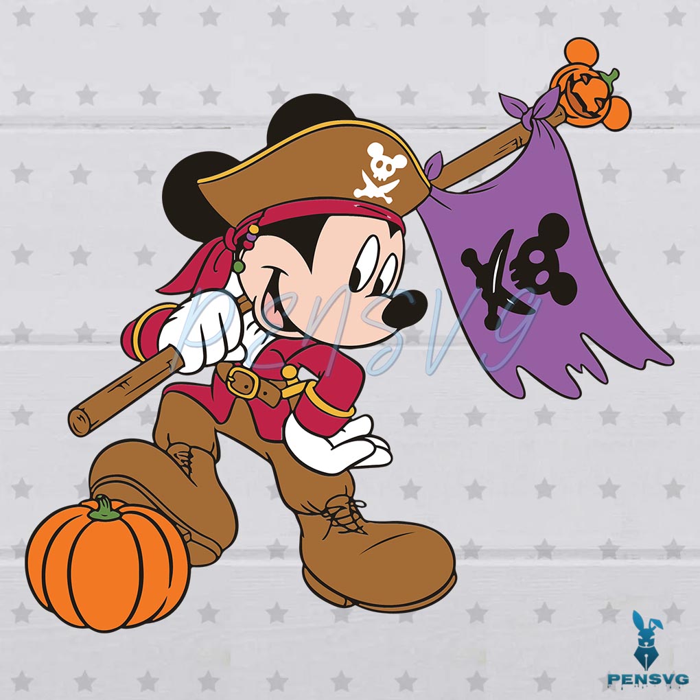 Halloween Mickey Vector Pirates Pumpkin SVG Cricut Files