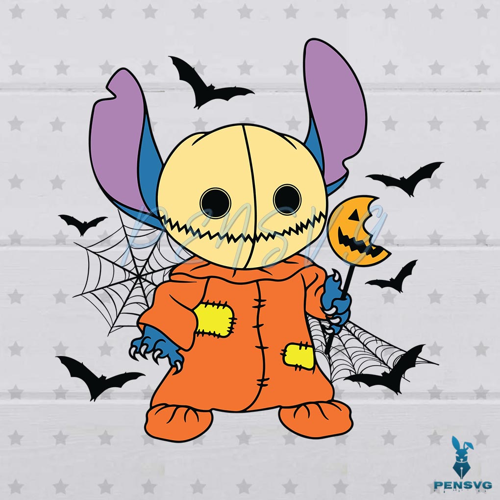 Halloween Stitch Masked Trick Retro SVG Digital File