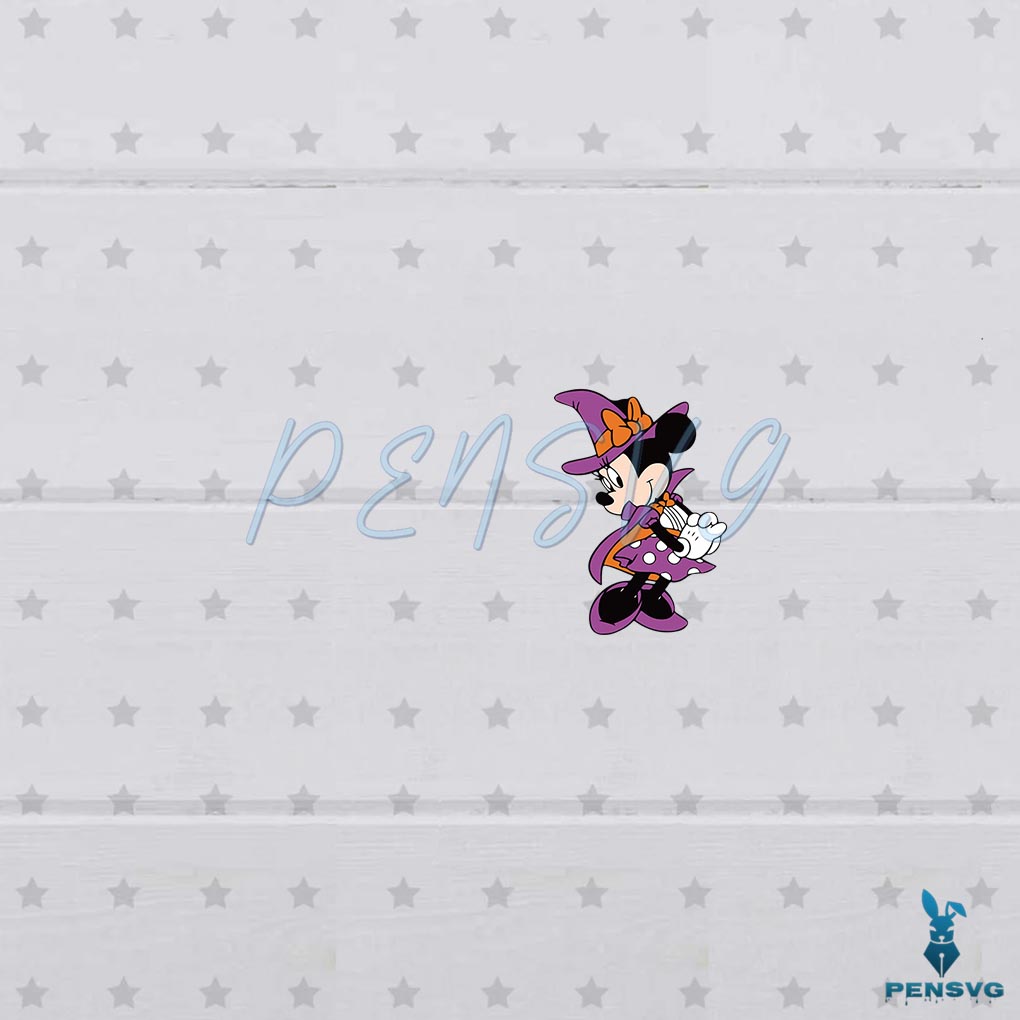 Halloween Witch Minnie SVG Pumpkin Vector Cutting Files