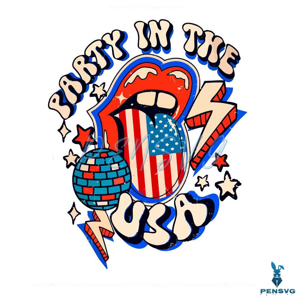 Happy 4th Of July Retro Party In the USA SVG Graphic Design Files