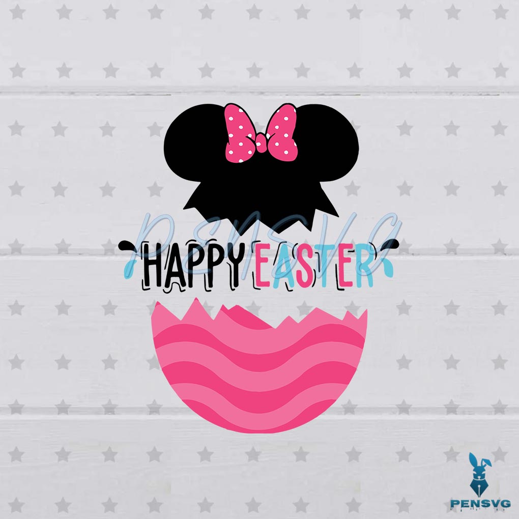 Happy Easter Minnie Mouse SVG Digital File, Easter Day SVG