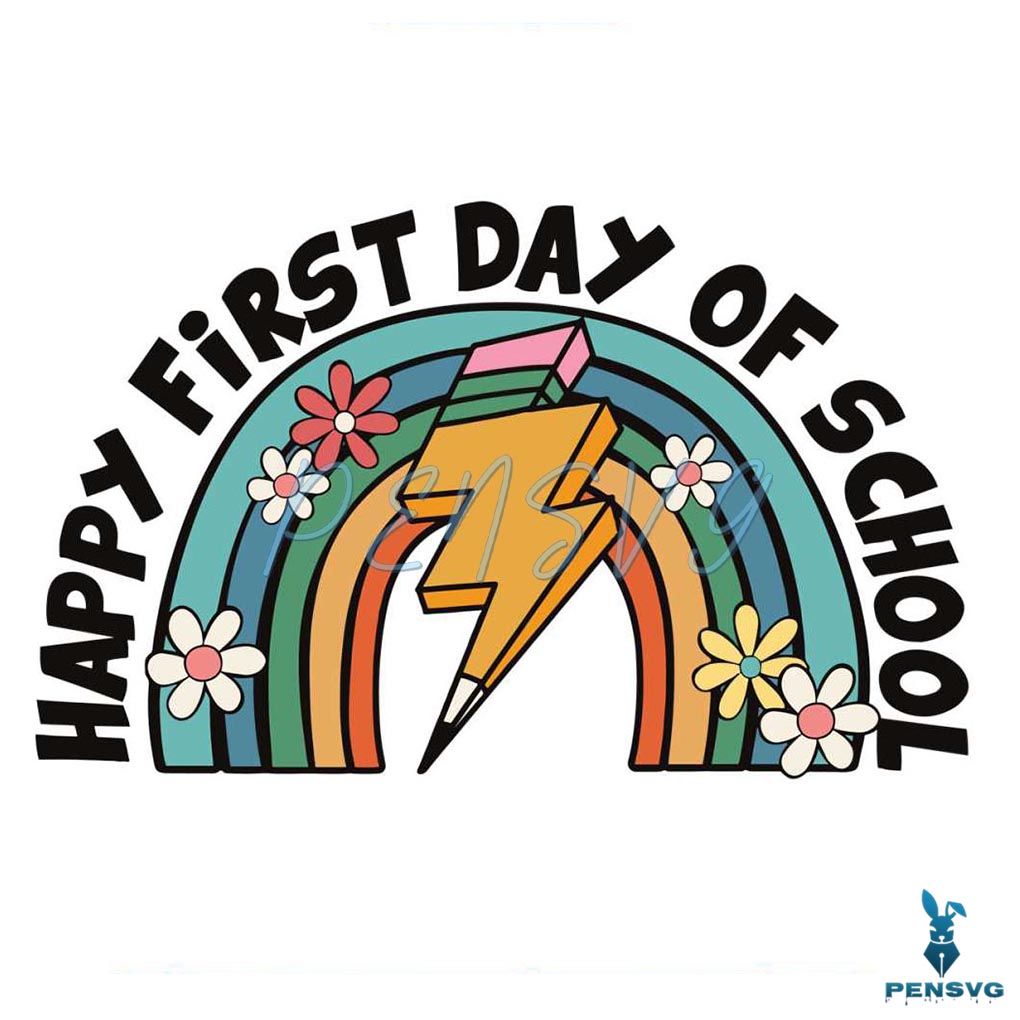 Happy First Day Of School SVG Natural Back To School SVG File