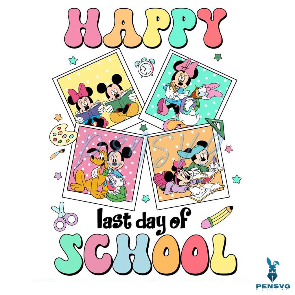 Happy Last Day Of School Disney Characters PNG