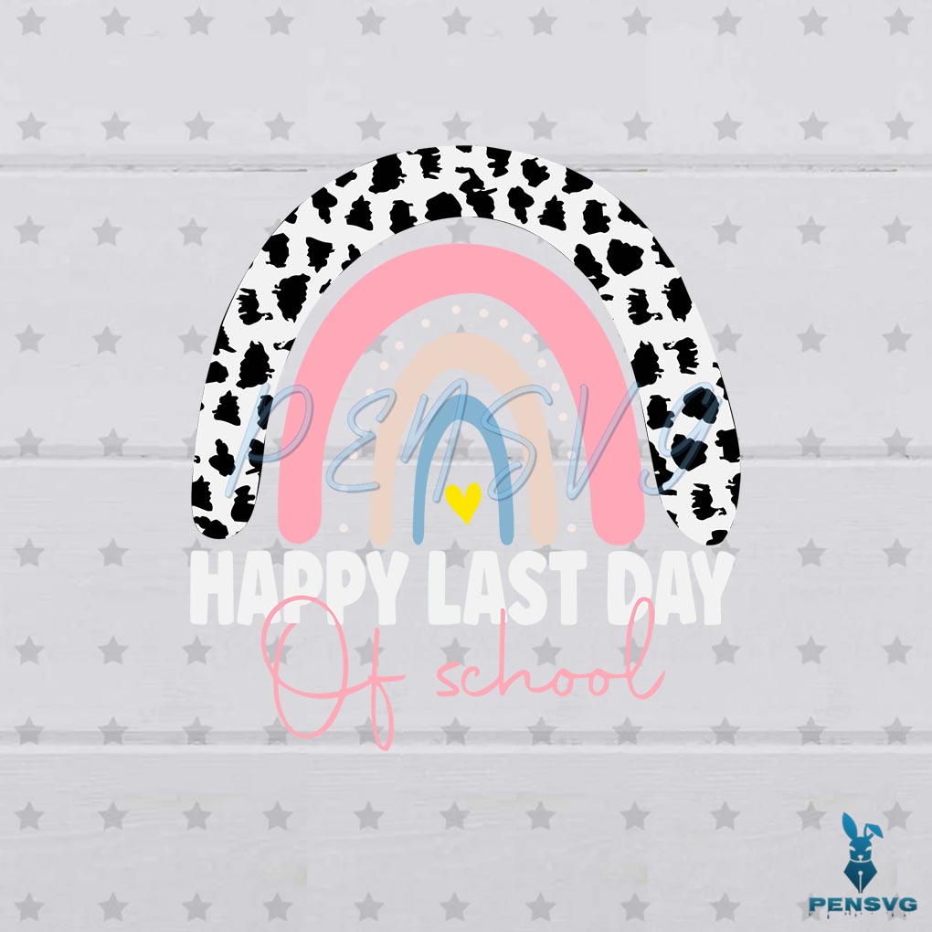 Happy Last Day Of School Leopard Rainbow SVG, Graduation SVG