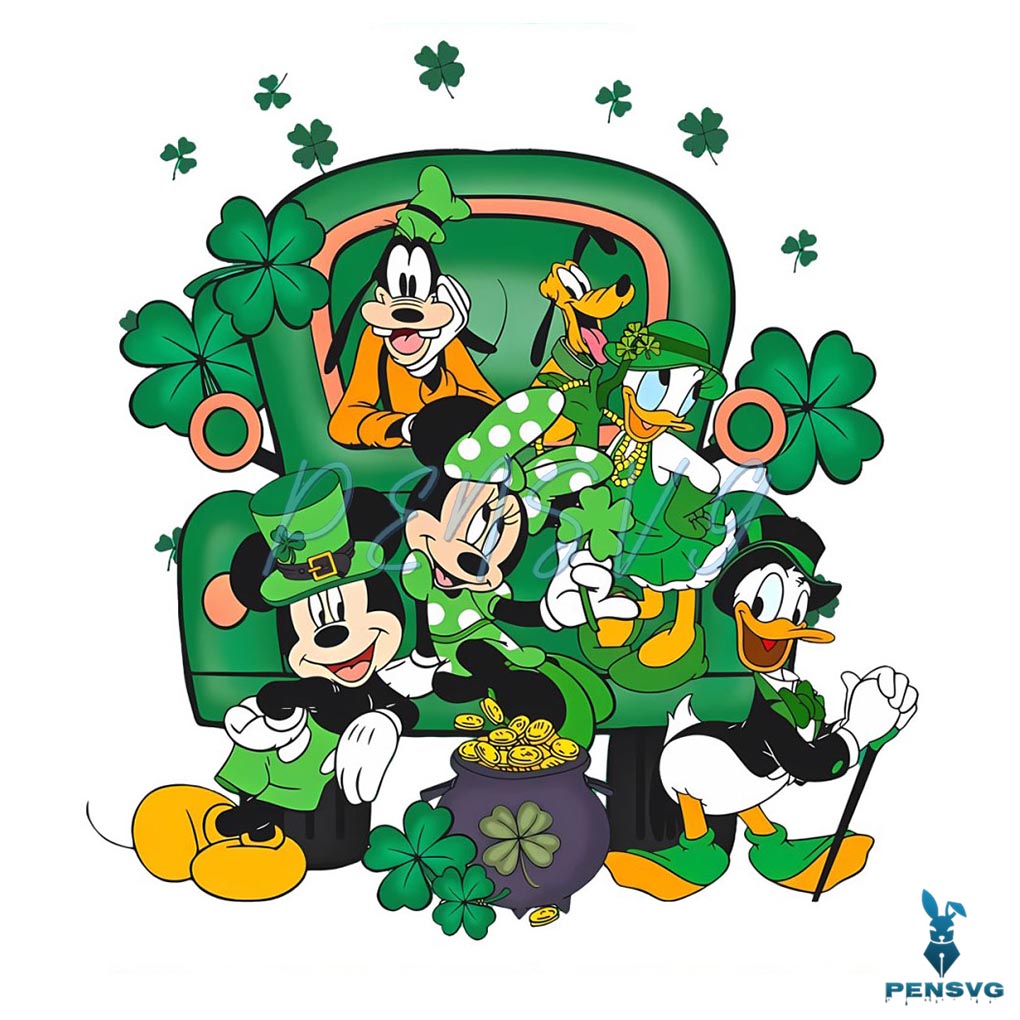 Happy St Patricks Day Mickey And Friends PNG