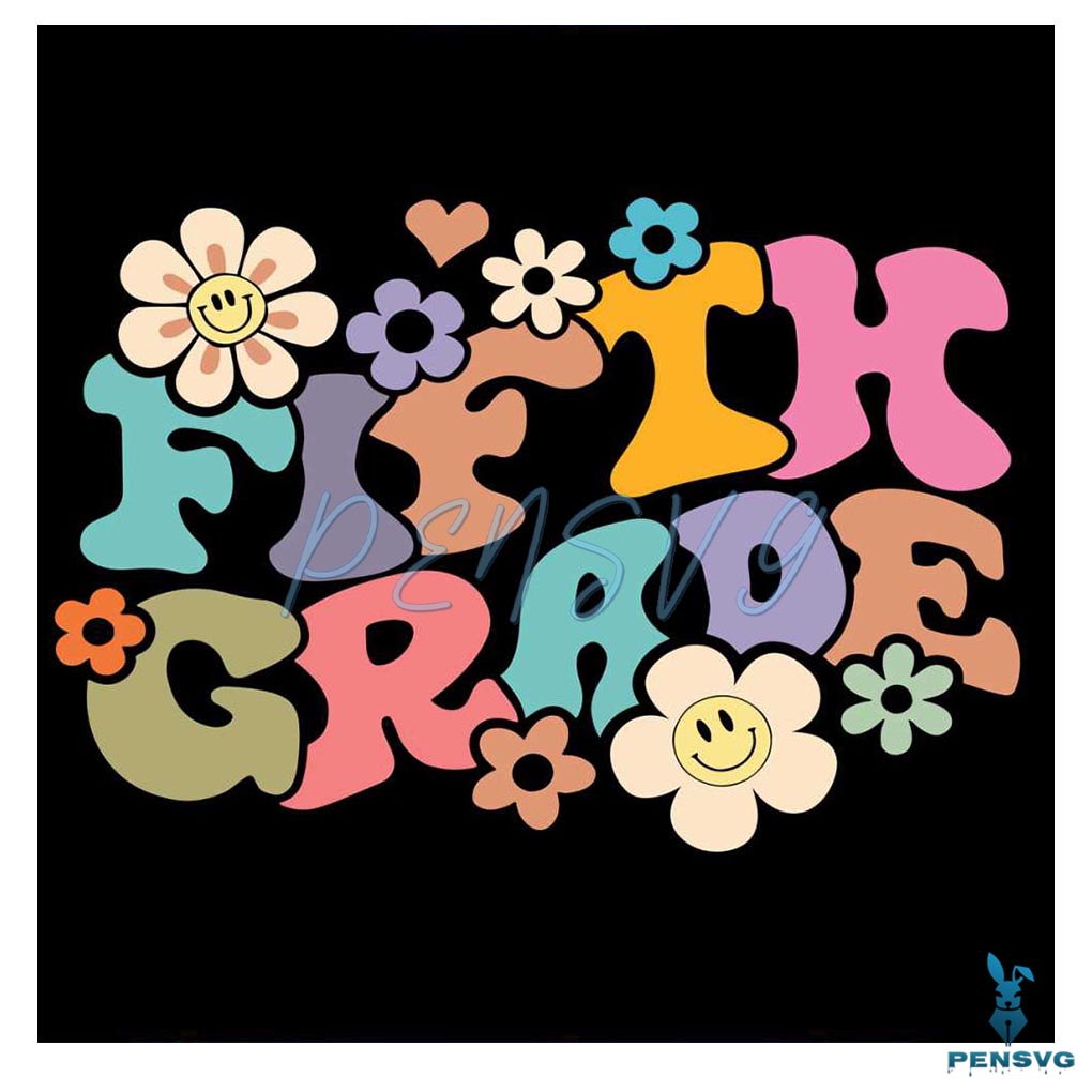 Hello Fifth Grade First Day Of School Vintage SVG File For Cricut